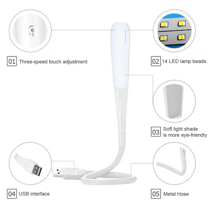 Lámpara de mesa con sensor táctil UBS