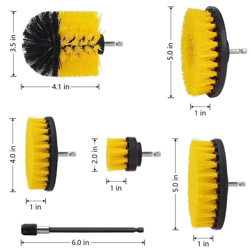 SpinScrub Master: Drill Brush Set for Auto & Glass Cleaning