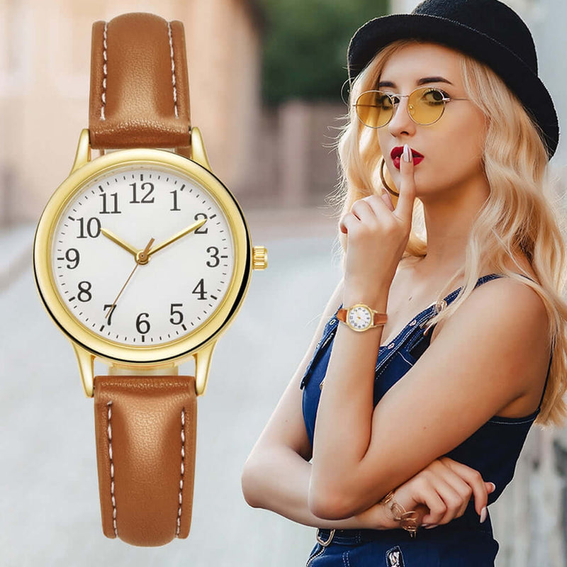 Relojes casuales de cuero para mujer de Mstiang