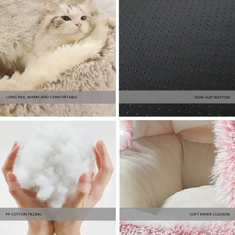 "Plush Paradise: Luxurious Cat Bed for Cozy Comfort"