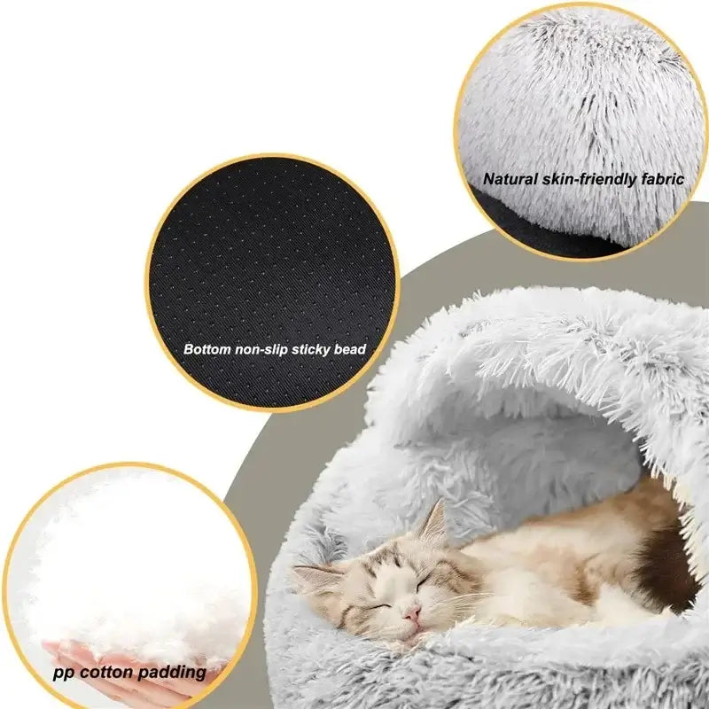 "Plush Paradise: Luxurious Cat Bed for Cozy Comfort"