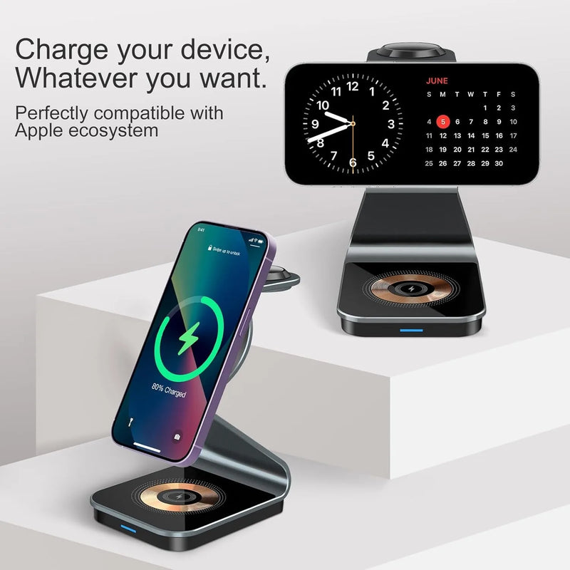 Magnetic 3 in 1 Wireless Charger for iPhone 15 14 Pro Max