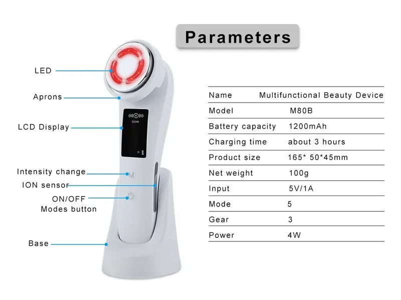 "ZanDermacare Pro 5-in-1 - Facial Therapy Device"