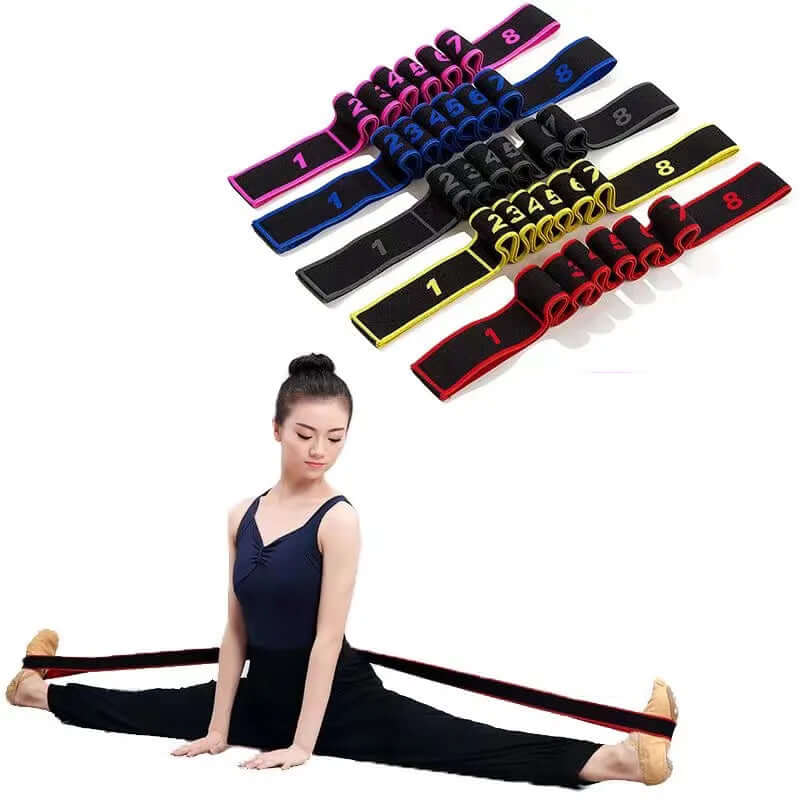 FlexiStretch Fitness: 8-Section Yoga & Pilates Tension Belt