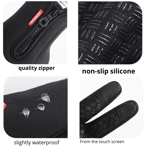 Waterproof cycling gloves with zipper...