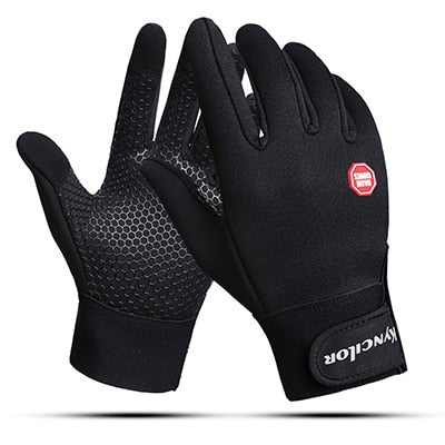 Guantes de ciclismo impermeables con cremallera.