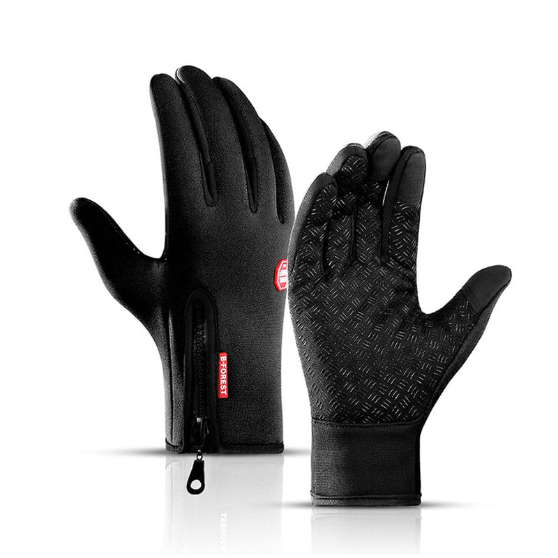 Guantes de ciclismo impermeables con cremallera.